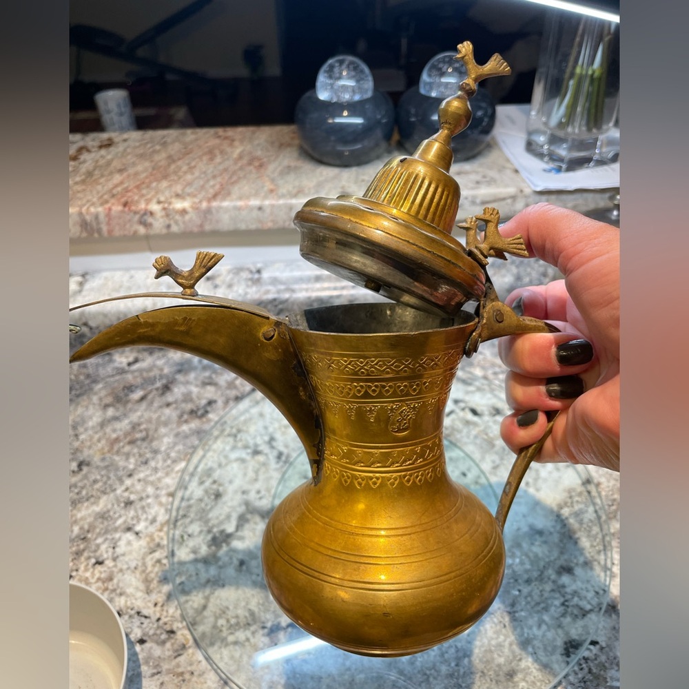 Vintage Middle Eastern Dallah Arabic Turkish Ottoman Decorative Coffee Pot